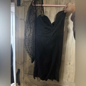 Nasty Gal Star Mesh One Shoulder Mini Dress – Black, Size 8 (US 4) NWT